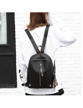 Women PU Leather Nylon Backpack Shoulder Bag Travel Beg Fashion