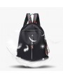 Women PU Leather Nylon Backpack Shoulder Bag Travel Beg Fashion