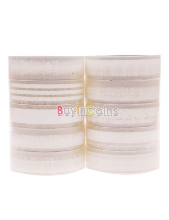 White Translucent Sticky Adhesive Various Pattern Tape Decorative Lace Stickers