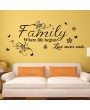 Black Words Pattern Design Decor PVC Life Family Dream Home Wall Sticker Love