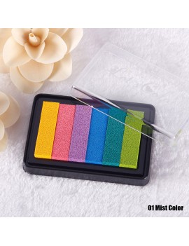 6 Gradient Color Children DIY Craft Colorful ink Pad Stamp Scrapbooking Drawing Decoration