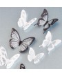 18pcs Black&White 3D Butterfly Sticker Art Design Decal Wall Sticker Decoration