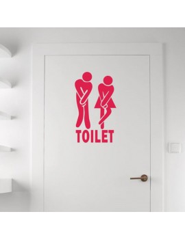 Colors Removable Man Woman Washroom Toilet WC Sticker Family DIY Decor Art Decal