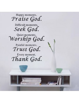 Praise God Trust Thank God Wall Decals Quote Sticker Room Decor Removable Vinyl