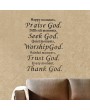 Praise God Trust Thank God Wall Decals Quote Sticker Room Decor Removable Vinyl
