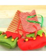 Christmas Socks Elk Pattern Stocking Gift Bag Party Candy Cookies Storage Decor