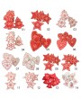 10pcs Snowflakes Pattern Christmas Hanging Pendant Heart Star Tree Shape Wood Decor