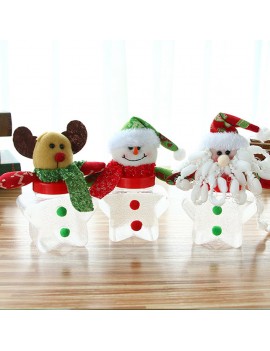Cute Christmas Candy Storage Box Jar Bottle Santa Claus Snowman Elk Xmas Home Decor