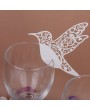 50pcs White Humming Birds Wedding Table Name Place Cards Wine Glass Party Decor