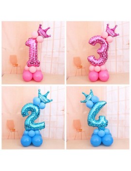 19pcs 32inch Number Foil Balloons Digit Helium Ballons Birthday Party Decor