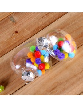 Heart Shaped Clear Plastic Balls Christmas Xmas Tree Ornaments Hanging Bauble 10CM