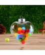 Heart Shaped Clear Plastic Balls Christmas Xmas Tree Ornaments Hanging Bauble 10CM