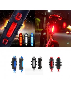 5 LED Bicycle Cycling Tail USB Rechargeable Red Warning Light Bike Rear Safety